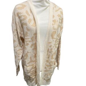 Pink Lily | Boutique Make Time For Love Tan Animal Print Long Sleeve Cardigan M